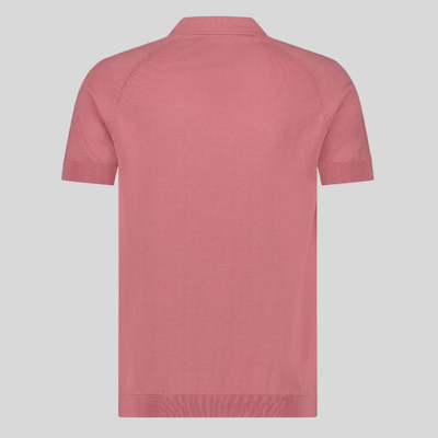 Raglan Shoulder Luxe Knit Polo - Rose