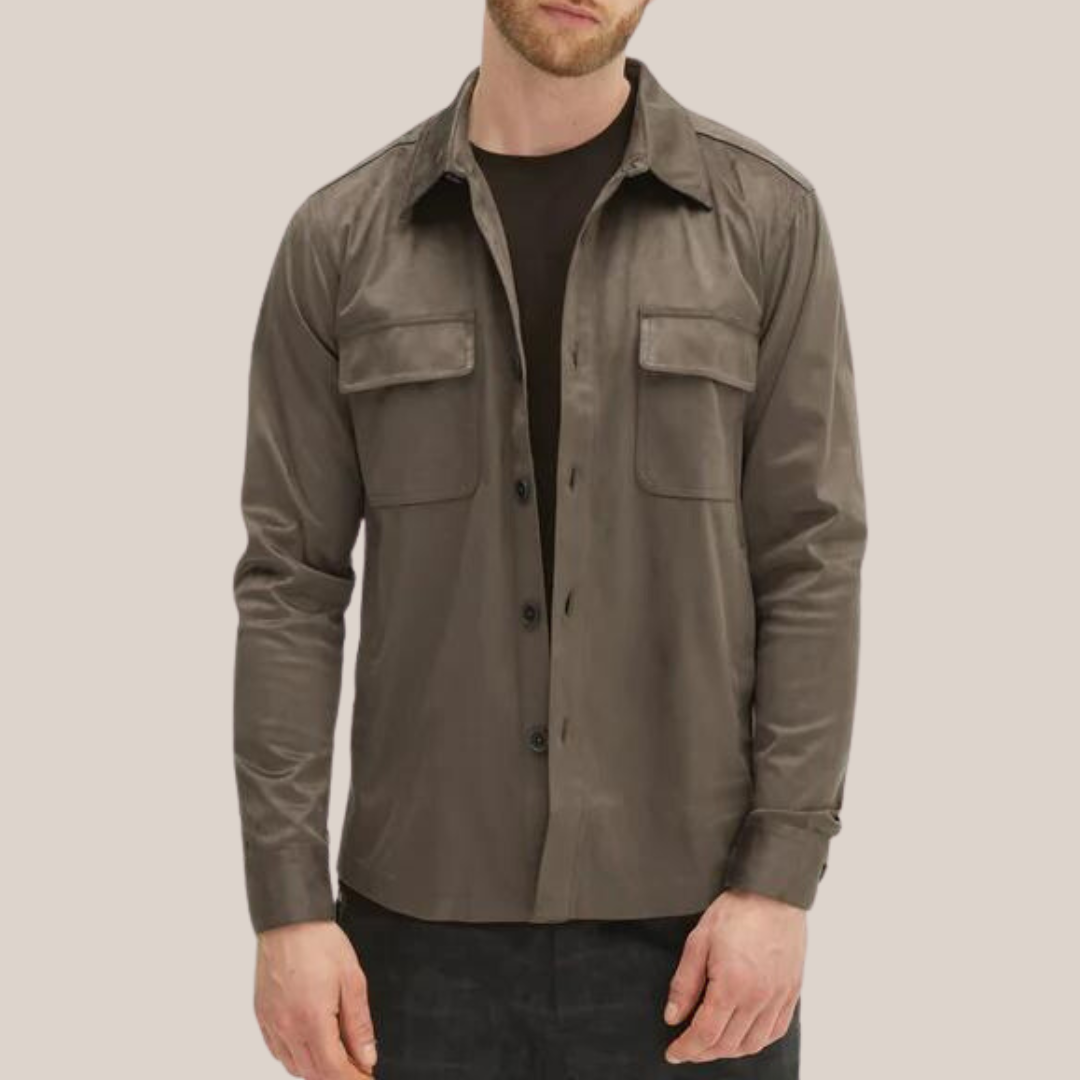 Gotstyle Fashion - Robert Barakett Jackets Faux Suede Knit Shirt Jacket - Army