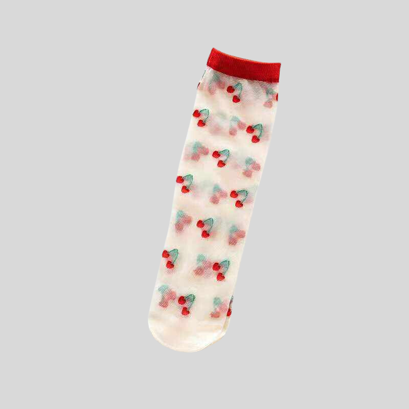 Sheer Fruit Socks - Cherries