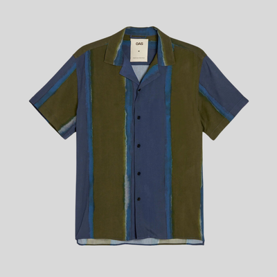 Gotstyle Fashion - OAS Collar Shirts Wide Stripe Shirt - Blue/Army