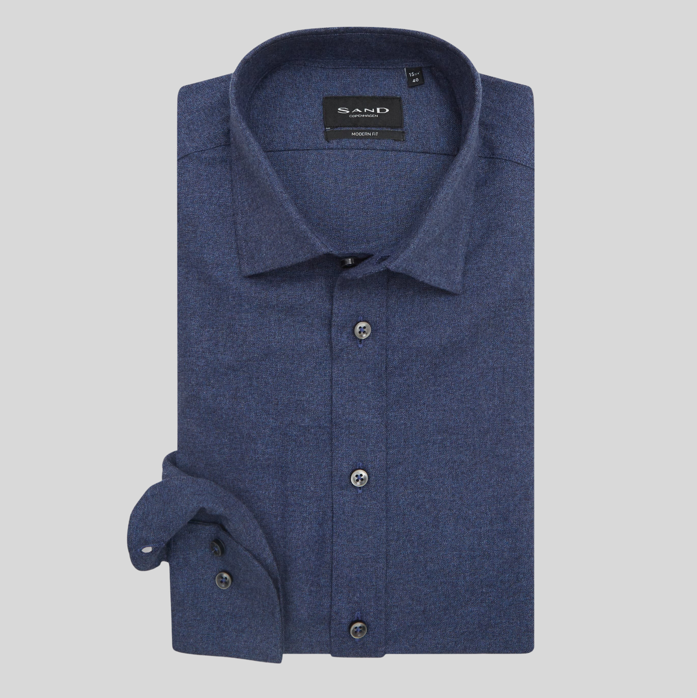 Soft Brushed Twill Cotton Shirt - Blue