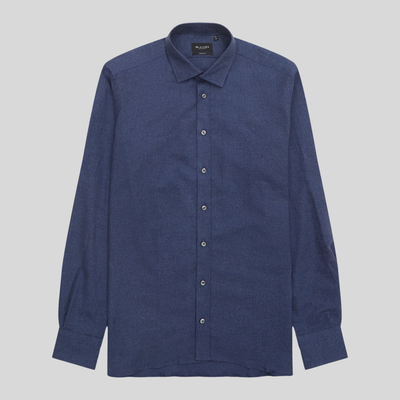 Soft Brushed Twill Cotton Shirt - Blue