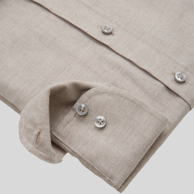 Soft Brushed Twill Cotton Shirt - Tan