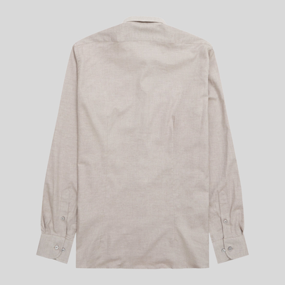 Soft Brushed Twill Cotton Shirt - Tan