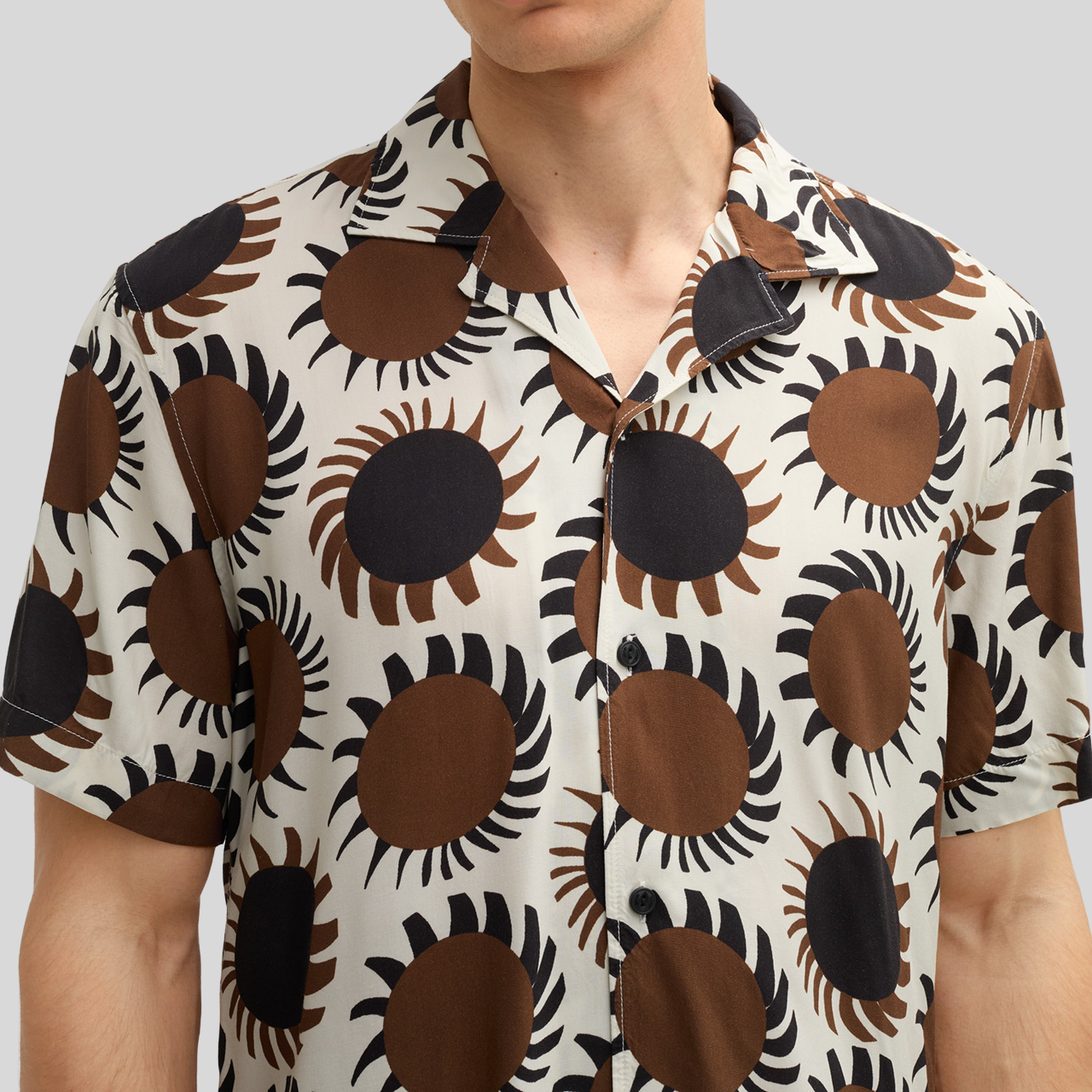 Star Bursts Print Shirt - Brown