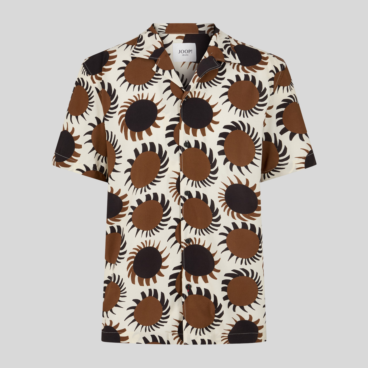 Star Bursts Print Shirt - Brown