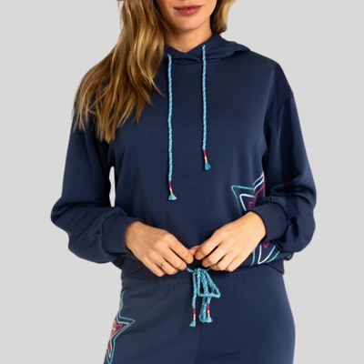 Gotstyle Fashion - PJ Salvage Sweatshirts Nested Stars Pullover Hoodie - Denim