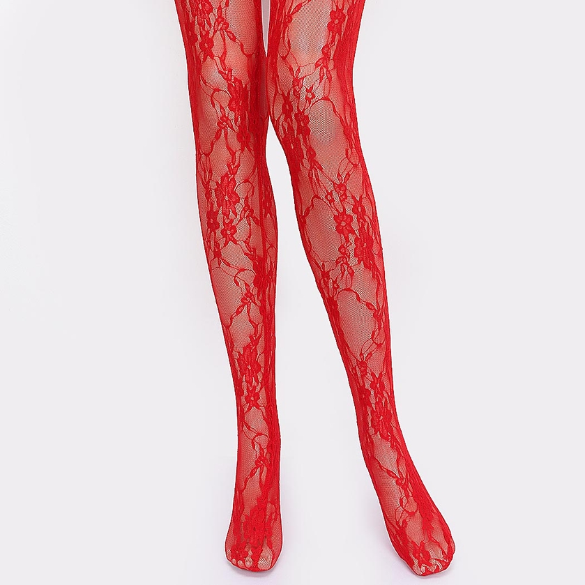 Lace Tights - Red