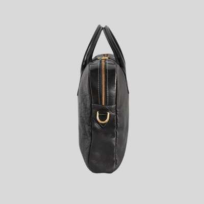 Italian Leather Briefcase - Black