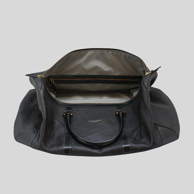 Italian Leather Weekend Bag - Black