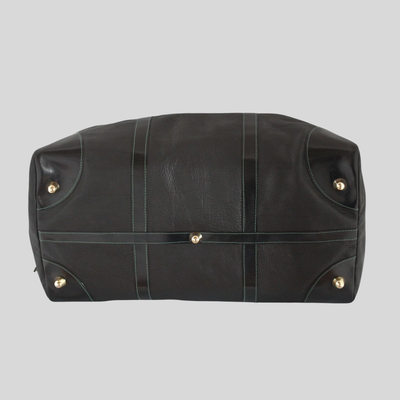 Italian Leather Weekend Bag - Black
