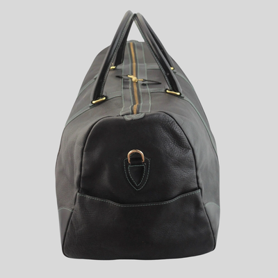 Italian Leather Weekend Bag - Black
