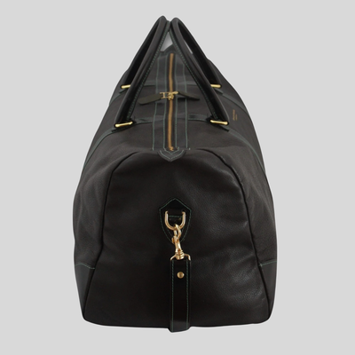 Italian Leather Weekend Bag - Black