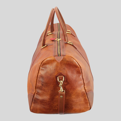 Italian Leather Weekend Bag - Brown