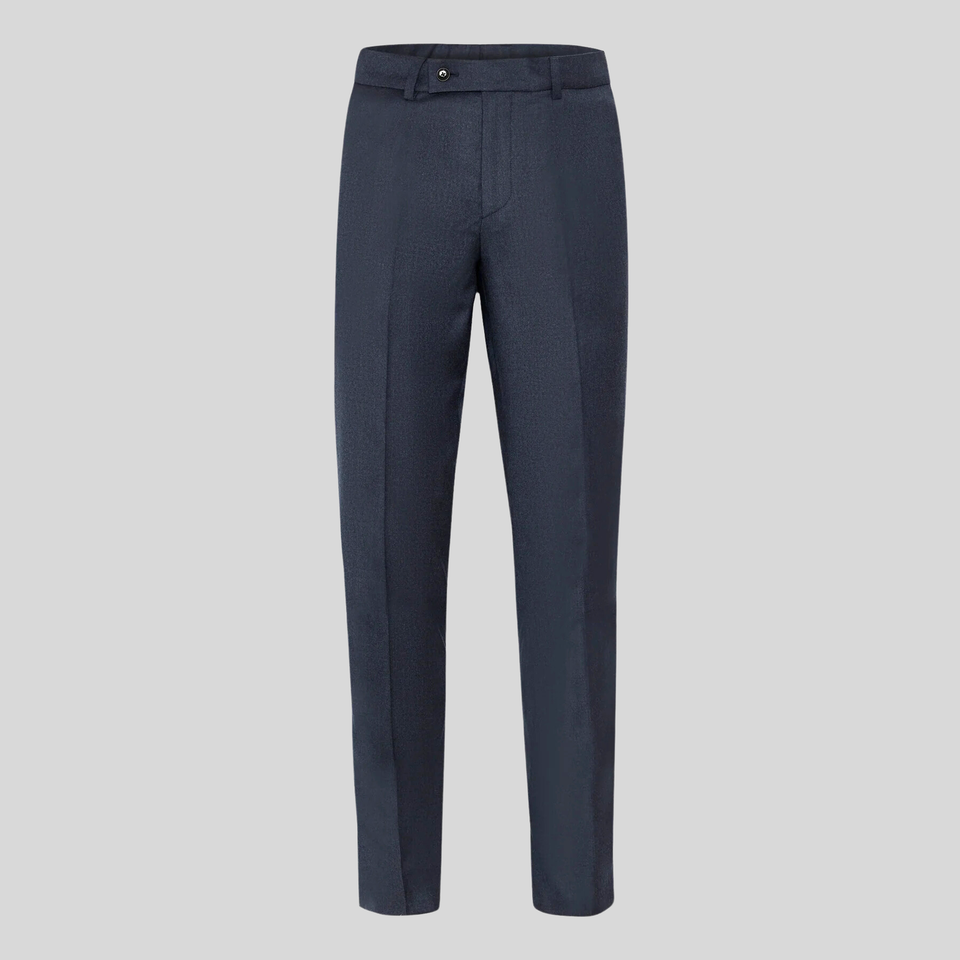 Flannel Stretch Wool Trousers - Navy