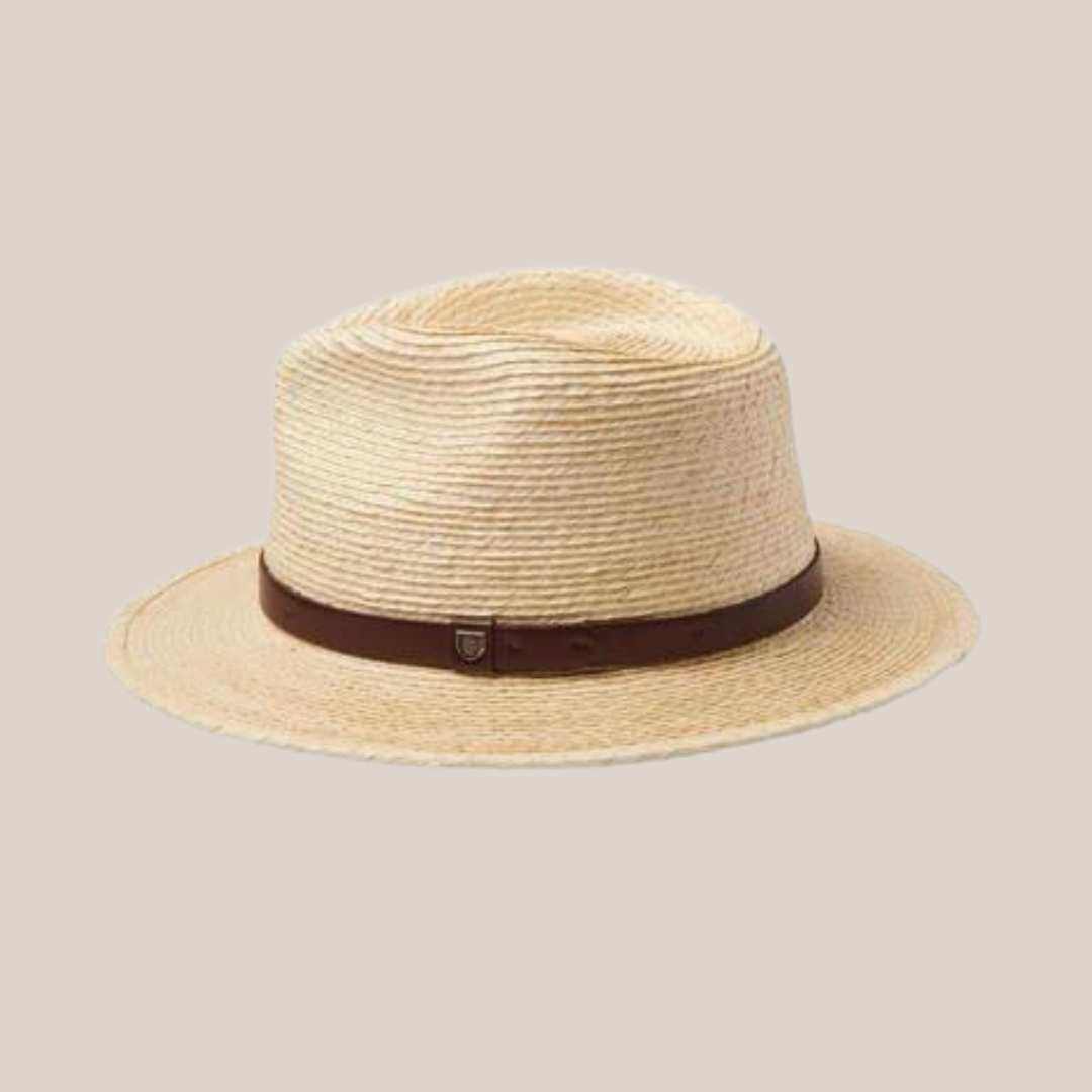 Gotstyle Fashion - Brixton Hats Leather Band Straw Fedora - Natural/Brown