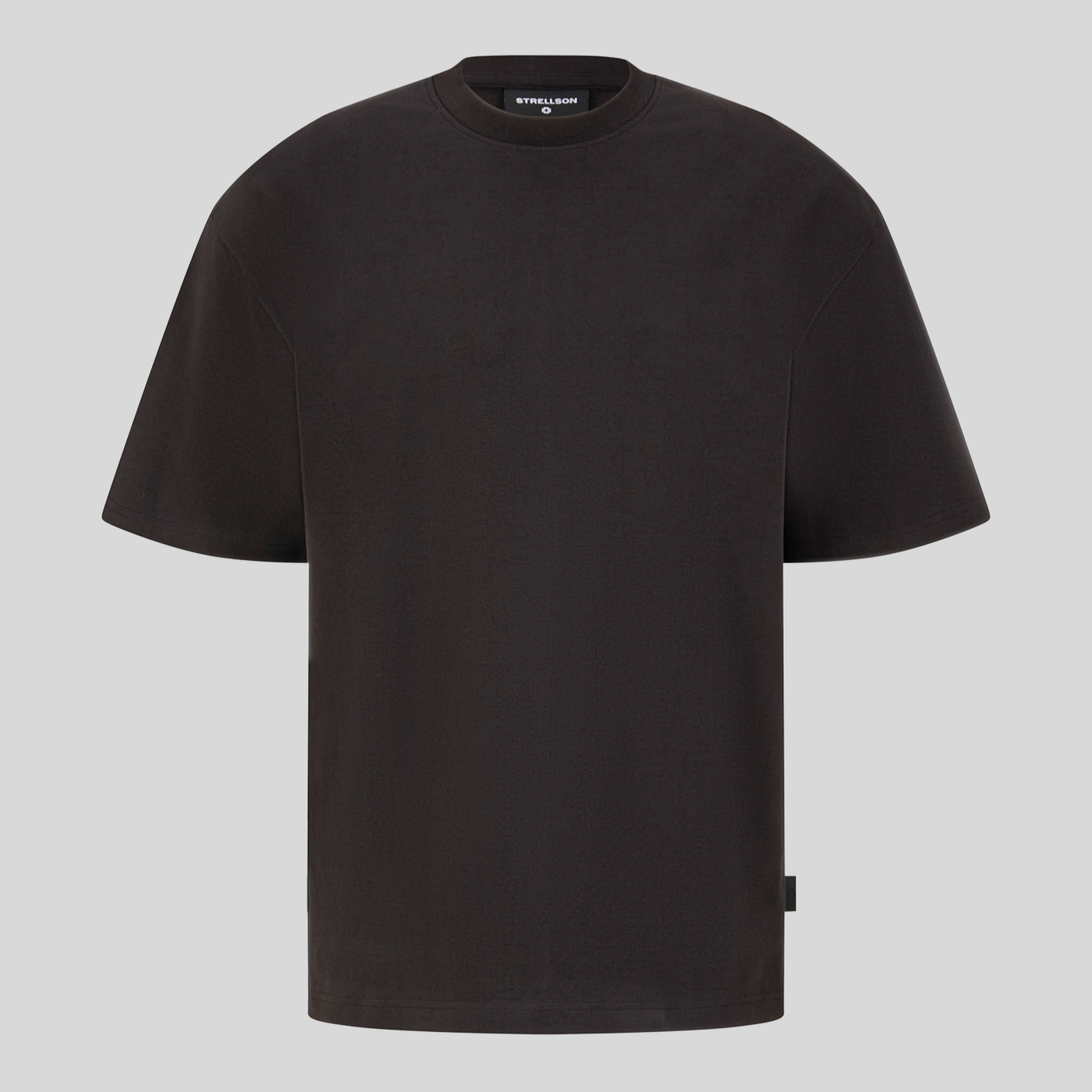 Stretch Cotton Crew T-Shirt - Black