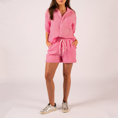 Gotstyle Fashion - We Are The Others Shorts Stripe Crinkle Shorts - Pink