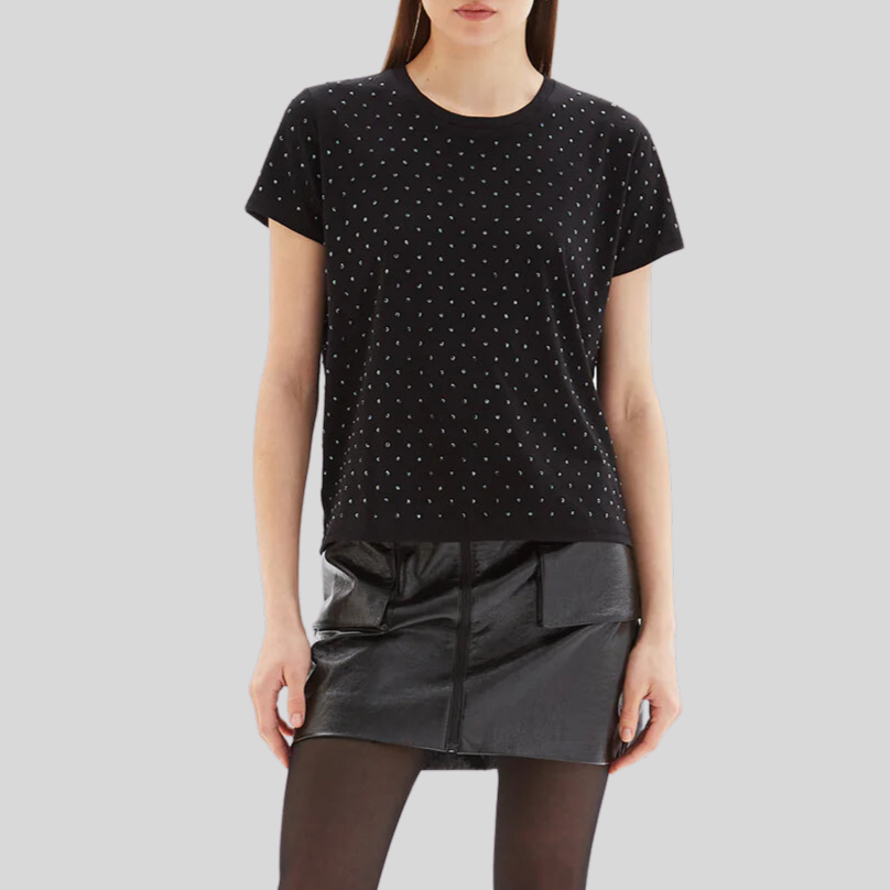 All-Over Studs Jersey Tee - Black