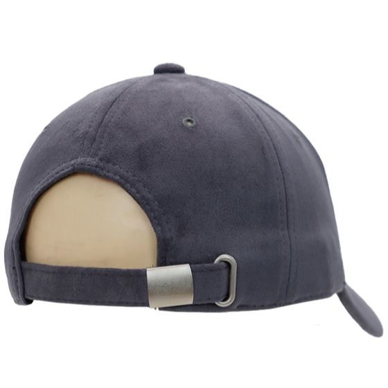 Premium Faux Suede Strap Baseball Cap - Charcoal