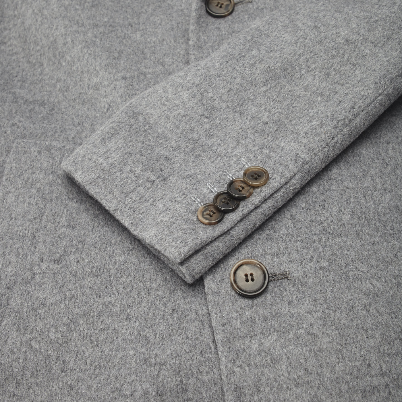 Wool / Cashmere Topcoat with Inlay - Grey