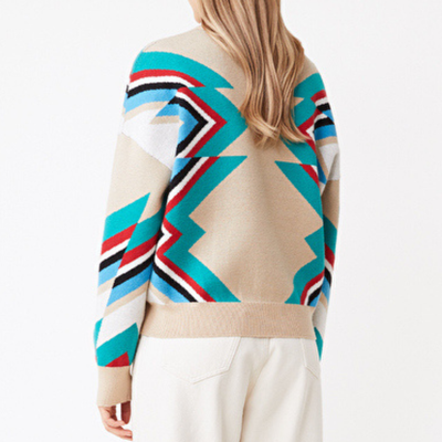 Gotstyle Fashion - Suncoo Sweaters Striped Zig Zag Sweater - Beige