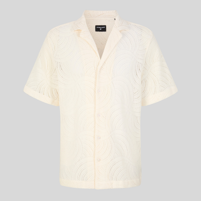 Swirls Knit Pattern Shirt - Cream