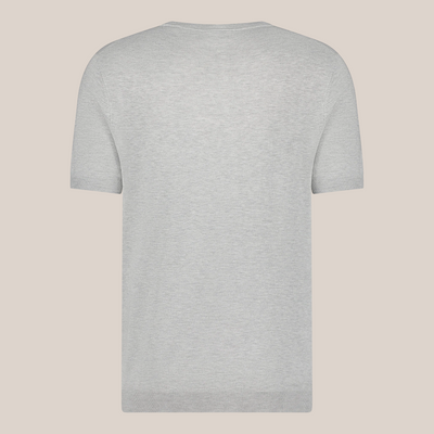 Crew Neck Ribbed Knit Tee - Grey