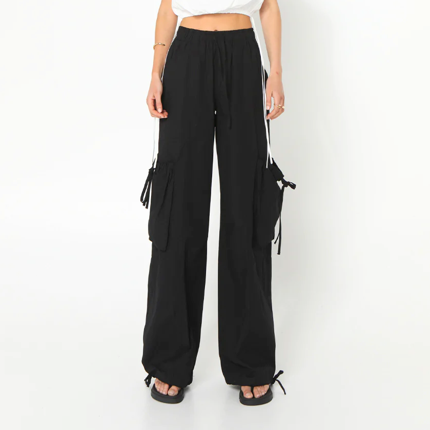 Gotstyle Fashion - Madison Pants High Waisted Cotton Cargo Pants - Black