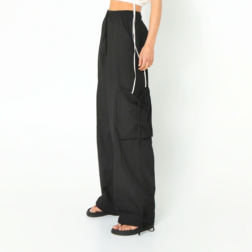 Gotstyle Fashion - Madison Pants High Waisted Cotton Cargo Pants - Black