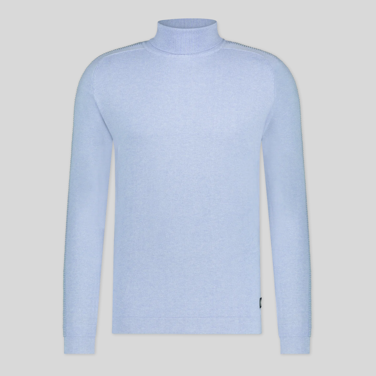 Cotton / Cashmere Raglan Sleeve Turtleneck - Light Blue