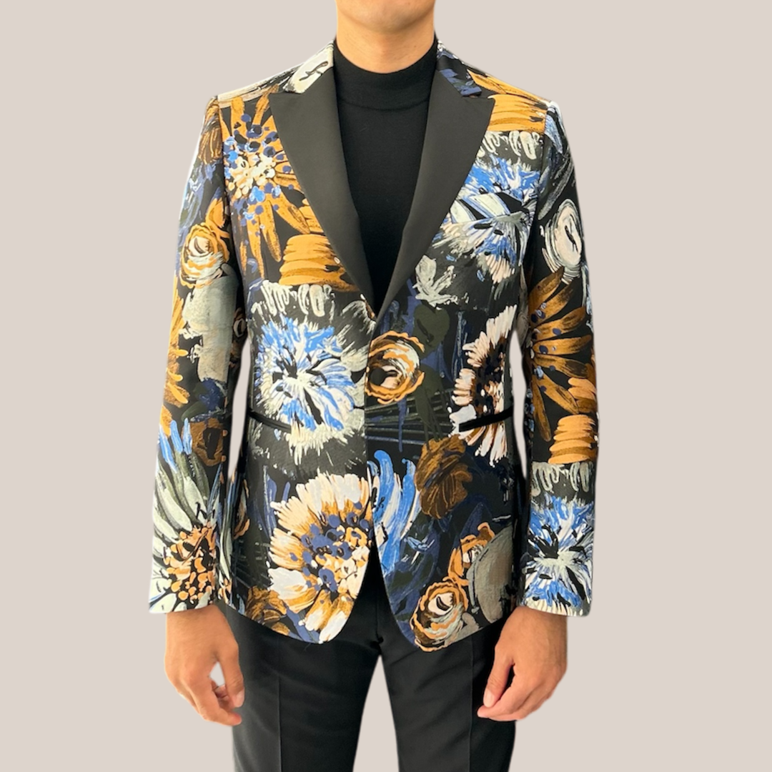 Dinner Jacket Floral Watercolour Design - Multi