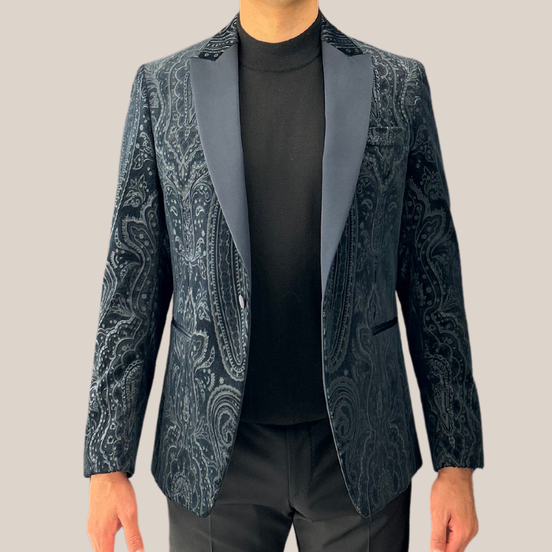 Gotstyle Fashion - CerimoniaBlazersDinner Jacket Paisley Design - Dark Navy