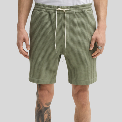 Drawstring Elastic Waist Shorts - Olive