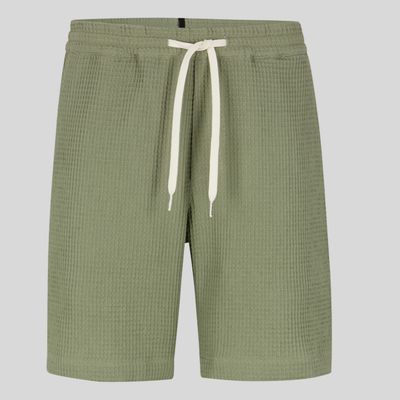 Drawstring Elastic Waist Shorts - Olive