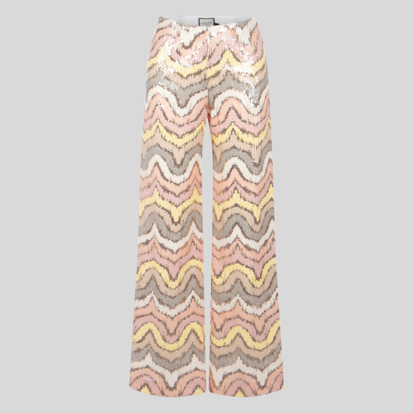 Gotstyle Fashion - Seductive Pants Sequin Wave Pattern Wide Leg Pants - Multi