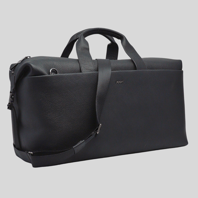 Fine Grain Leather Weekender Bag - Black