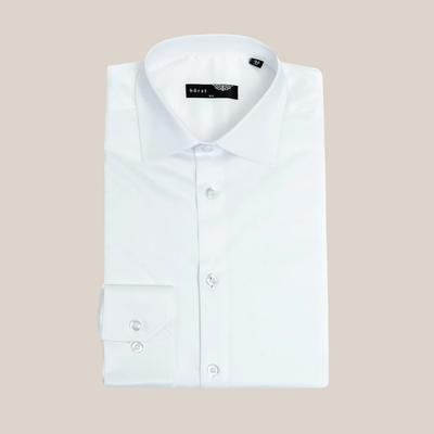 Gotstyle Fashion - Horst Collar Shirts Slim Fit Cotton Stretch Dress Shirt - White