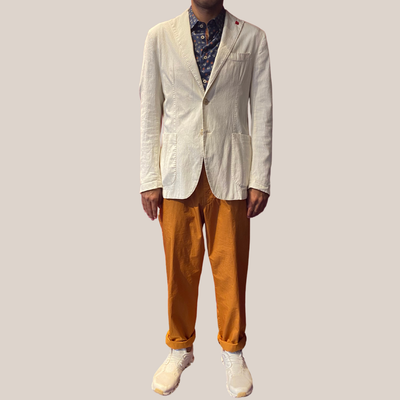 Gotstyle Fashion - Jerry Key Blazers Seersucker Patch Pocket Blazer - Off-White