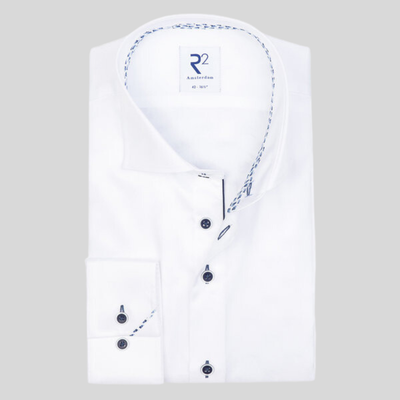 Gotstyle Fashion - R2 Amsterdam Collar Shirts Twill Contrast Shirt - White