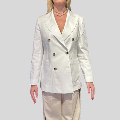 Gotstyle Fashion - Normeet Blazers Patch Pocket Double Breasted Blazer - White
