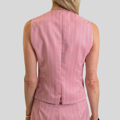 Pinstripe Vest - Pink