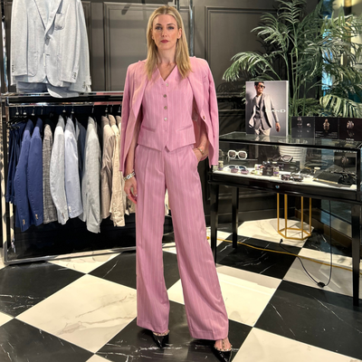 Pinstripe Vest - Pink