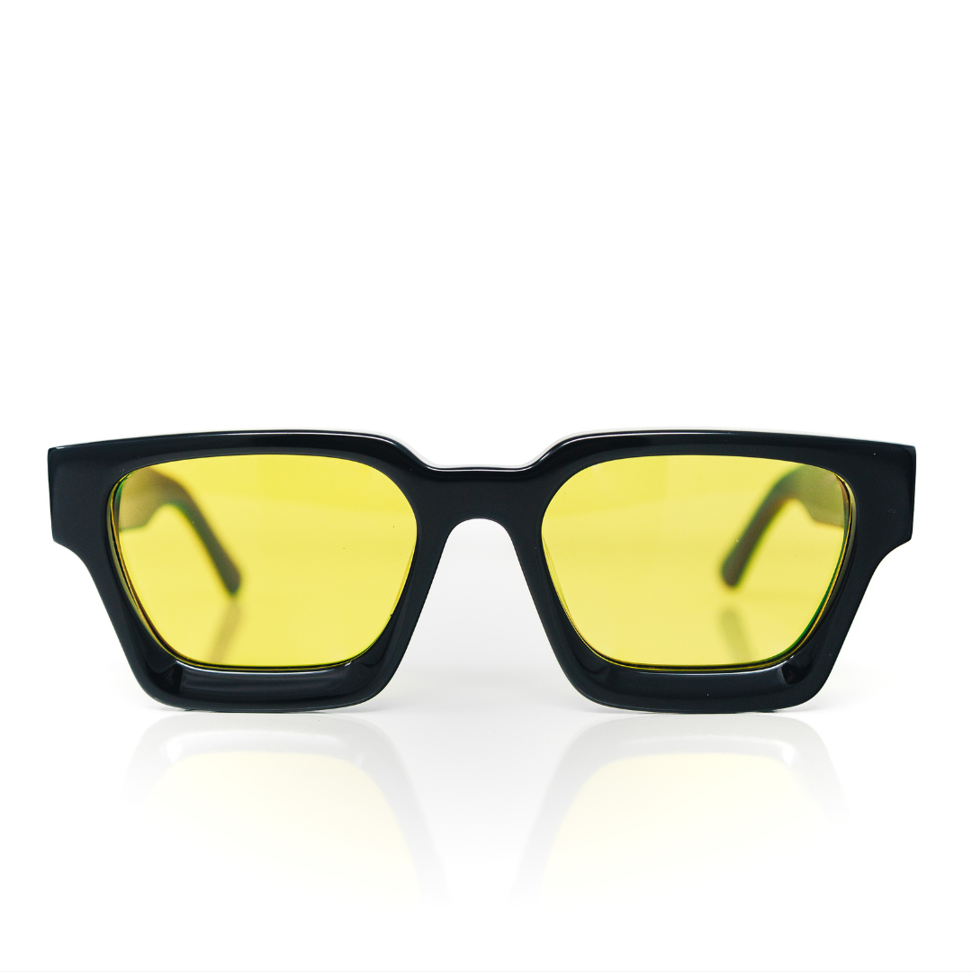 Gotstyle Fashion - Zega Eyewear Acetate Frame Sunglasses - Khalifa I - Black/Yellow