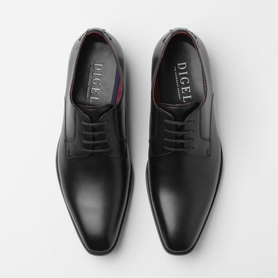 Gotstyle Fashion - Digel Shoes Plain Toe Leather Dress Shoe - Black