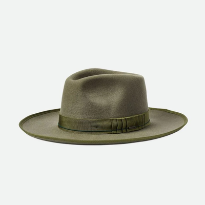Gotstyle Fashion - Brixton Hats Reno Wool Felt Fedora - Olive Surplus