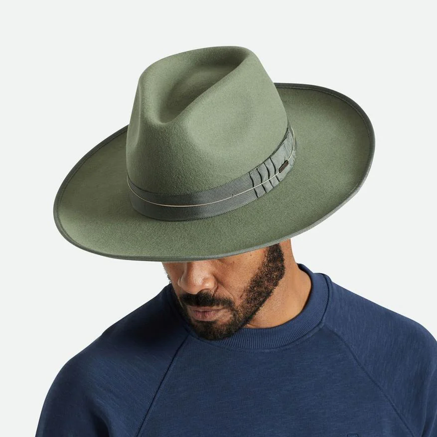 Gotstyle Fashion - Brixton Hats Reno Wool Felt Fedora - Olive Surplus