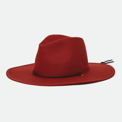 Gotstyle Fashion - Brixton Hats Field Crossover Hat with Nylon Band/Neck Rope - Dark Brick