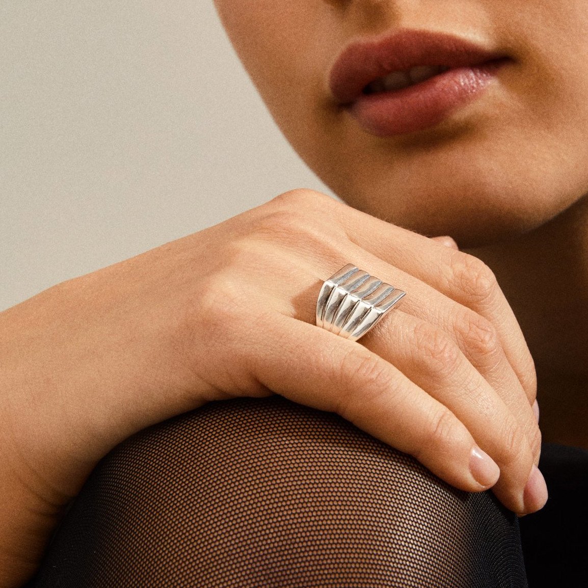 Gotstyle Fashion - Pilgrim Jewellery Layered Structure Silver Plated Ring