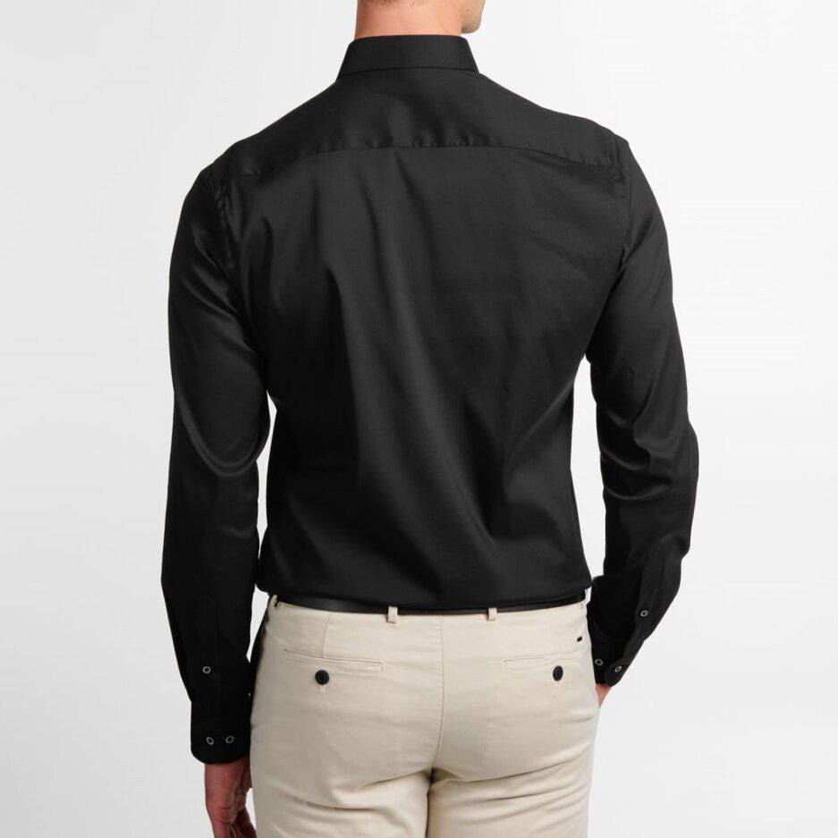 Gotstyle Fashion - Eterna Collar Shirts Twill Slim Fit Performance Shirt - Black